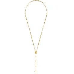 Clearance Gabriel & Co. 27 Inch 14K Yellow Gold Cross Rosary Solid Men's Link Chain Necklace