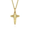 Clearance Gabriel & Co. 22 Inch 14K Yellow Gold Diamond Cross Pendant Necklace