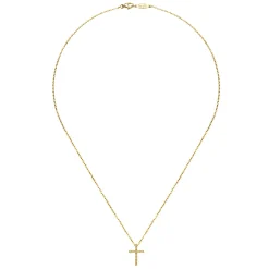 Outlet Gabriel & Co. 18 inch 14K Yellow Gold Diamond Cross Pendant Necklace