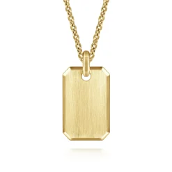 Discount Gabriel & Co. 22 Inch 14K Yellow Gold Dog Tag Pendant Necklace