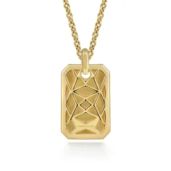 Discount Gabriel & Co. 22 Inch 14K Yellow Gold Dog Tag Pendant Necklace
