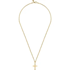 Best Gabriel & Co. 22 Inch 14K Yellow Gold Faceted Cross Pendant Necklace