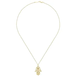 Outlet Gabriel & Co. 18 inch 14K Yellow Gold Filigree Diamond Hamsa Pendant Necklace