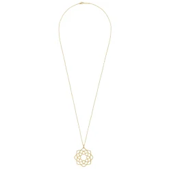 New Gabriel & Co. 30 inch 14K Yellow Gold Filigree Flower Pendant Necklace