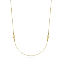 Gabriel & Co. 28 inch 14K Yellow Gold Graduating Bujukan Bead Station Necklace