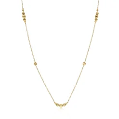 Clearance Gabriel & Co. 28 inch 14K Yellow Gold Graduating Bujukan Bead Station Necklace