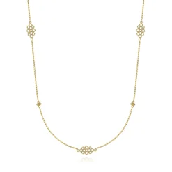 Sale Gabriel & Co. 28 inch 14K Yellow Gold Multi Circle Casted Station Necklace