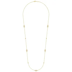 Sale Gabriel & Co. 28 inch 14K Yellow Gold Multi Circle Casted Station Necklace