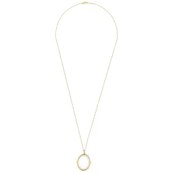 Hot Gabriel & Co. 25 inch 14K Yellow Gold Oval Glass Front Locket Necklace