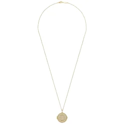 Gabriel & Co. 25 inch 14K Yellow Gold Round Filigree and Diamond Locket Necklace