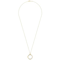 Discount Gabriel & Co. 25 inch 14K Yellow Gold Round Glass Front Locket Necklace