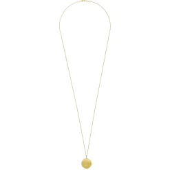 Gabriel & Co. 32 inch 14K Yellow Gold Round Pendant Necklace with Diamond Bale
