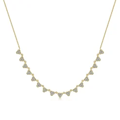 Gabriel & Co. 18 inch 14K Yellow Gold Scalloped Diamond Choker Necklace