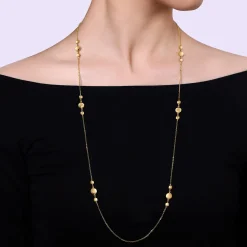 Clearance Gabriel & Co. 32 inch 14K Yellow Gold Station Necklace