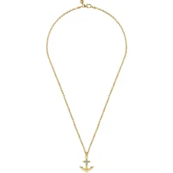 Outlet Gabriel & Co. 22 Inch 14K Yellow Gold Wheat Diamond Anchor Pendant Necklace