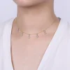 Gabriel & Co. 18 inch 14K Yellow White Gold Pear Shaped Diamond Station Choker Necklace
