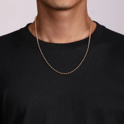 New Gabriel & Co. 22 Inch 3mm 14K Rose Gold Men's Hollow Ball Chain Necklace