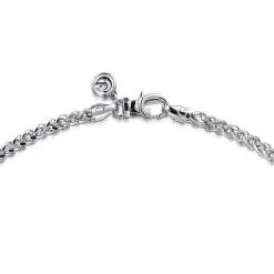 Online Gabriel & Co. 20 Inch 3.2mm 14K White Gold Men's Hollow Wheat Chain Necklace