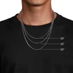 Best Gabriel & Co. 20 Inch 3mm 14K White Gold Men's Hollow Ball Chain Necklace