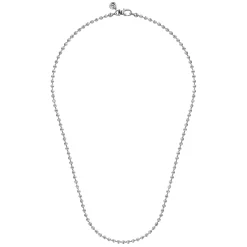 Best Gabriel & Co. 20 Inch 3mm 14K White Gold Men's Hollow Ball Chain Necklace