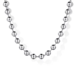 Sale Gabriel & Co. 20 Inch 4mm 14K White Gold Men's Hollow Ball Chain Necklace
