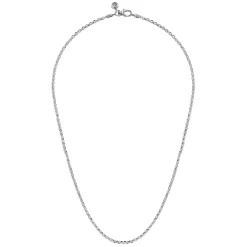 Discount Gabriel & Co. 20 Inch 2.85mm 14K White Gold Men's Hollow Link Chain Necklace