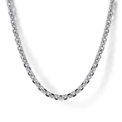 Discount Gabriel & Co. 20 Inch 2.85mm 14K White Gold Men's Hollow Link Chain Necklace