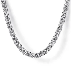 Online Gabriel & Co. 22 Inch 3.2mm 14K White Gold Men's Hollow Wheat Chain Necklace