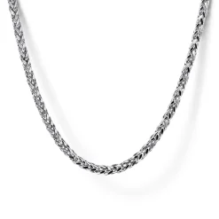 Outlet Gabriel & Co. 20 Inch 1.9mm 14K White Gold Men's Hollow Wheat Chain Necklace