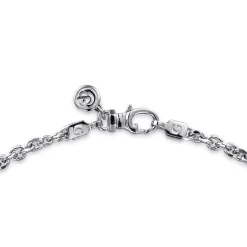 Sale Gabriel & Co. 24 Inch 3.6mm 14K White Gold Men's Hollow Link Chain Necklace