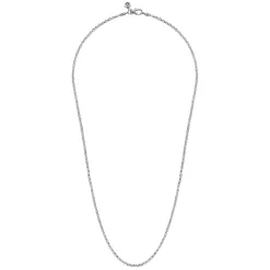 Best Gabriel & Co. 24 Inch 2.85mm 14K White Gold Men's Hollow Link Chain Necklace