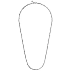 Hot Gabriel & Co. 24 Inch 3.2mm 14K White Gold Men's Hollow Wheat Chain Necklace