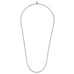 Clearance Gabriel & Co. 24 Inch 3.2mm 14K White Gold Men's Hollow Link Chain Necklace
