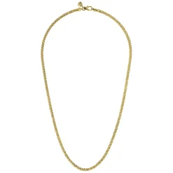 Best Gabriel & Co. 22 Inch 3.2mm 14K Yellow Gold Hollow Men's Wheat Chain Necklace