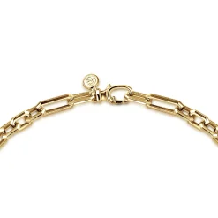 Outlet Gabriel & Co. 22 Inch 6.4mm 14K Yellow Gold Men's Hollow Figaro Chain Necklace