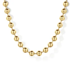Outlet Gabriel & Co. 22 Inch 4mm 14K Yellow Gold Men's Hollow Ball Chain Necklace