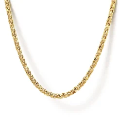 Sale Gabriel & Co. 22 Inch 1.9mm 14K Yellow Gold Men's Hollow Wheat Chain Necklace