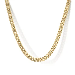 Best Gabriel & Co. 20 Inch 3mm 14K Yellow Gold Men's Hollow Cuban Link Chain Necklace