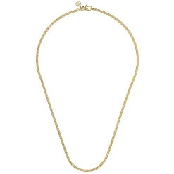 Best Gabriel & Co. 20 Inch 3mm 14K Yellow Gold Men's Hollow Cuban Link Chain Necklace
