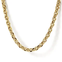 New Gabriel & Co. 20 Inch 3.6mm 14K Yellow Gold Men's Hollow Link Chain Necklace