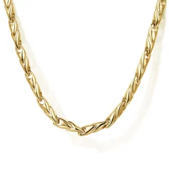 Hot Gabriel & Co. 20 Inch 3.2mm 14K Yellow Gold Men's Hollow Link Chain Necklace