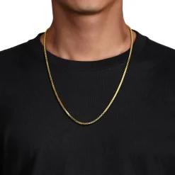 Hot Gabriel & Co. 24 Inch 2.5mm 14K Yellow Gold Men's Solid Box Chain Necklace