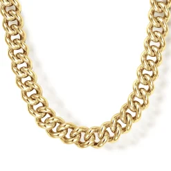 Discount Gabriel & Co. 24 Inch 7mm 14K Yellow Gold Men's Solid Cuban Link Chain Necklace