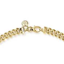 Discount Gabriel & Co. 24 Inch 7mm 14K Yellow Gold Men's Solid Cuban Link Chain Necklace