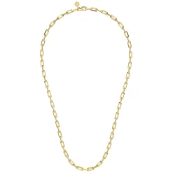 Gabriel & Co. 24 Inch 4.5mm 14K Yellow Gold Men's Solid Faceted Link Chain Necklace