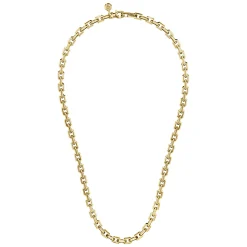 Discount Gabriel & Co. 20 Inch 5.6mm 14K Yellow Gold Men's Solid Faceted Link Chain Necklace
