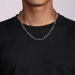 Best Gabriel & Co. 20 Inch 6.4mm 925 Sterling Silver Men's Hollow Figaro Chain Necklace