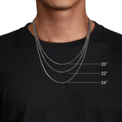 Best Gabriel & Co. 24 Inch 6.4mm 925 Sterling Silver Men's Hollow Figaro Chain Necklace