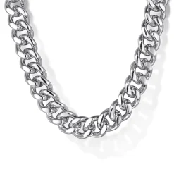 Gabriel & Co. 22 Inch 7mm 925 Sterling Silver Men's Solid Cuban Link Necklace