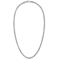 Sale Gabriel & Co. 22 Inch 5mm 925 Sterling Silver Men's Solid Round Box Chain Necklace